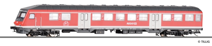 Tillig 13835 - TT - Steuerwagen Bnrdzf 483 verkehrsrot, DB AG, Ep. VI - DC-Digital